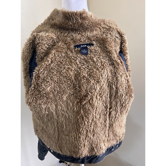 Gap Denim Jean Jacket Sherpa Lined Women’s XSmall Button Front Short Jacket - Picture 5 of 6